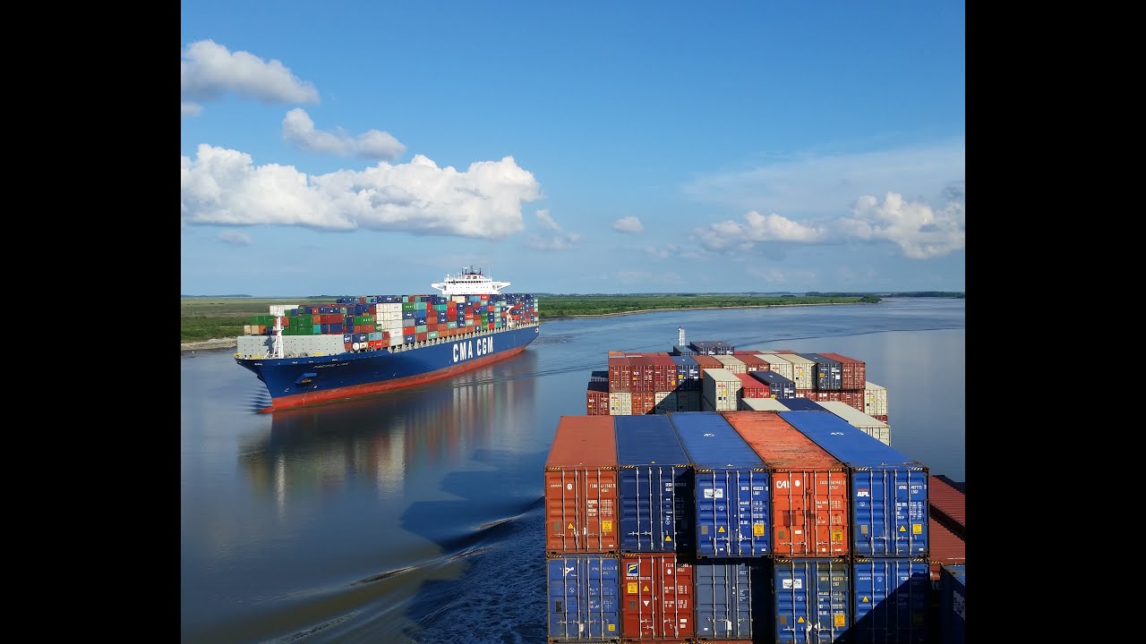 Piloting the container ship Argos down the Savannah River