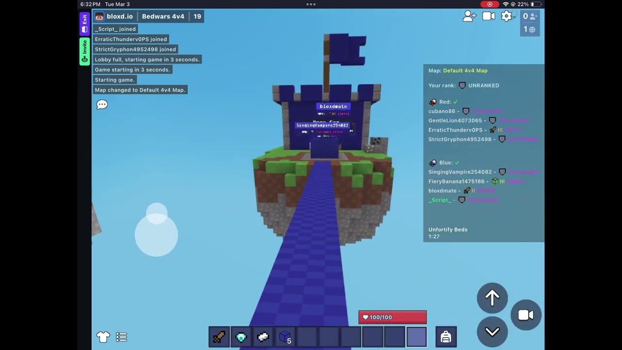 I am playing bedwars ranked