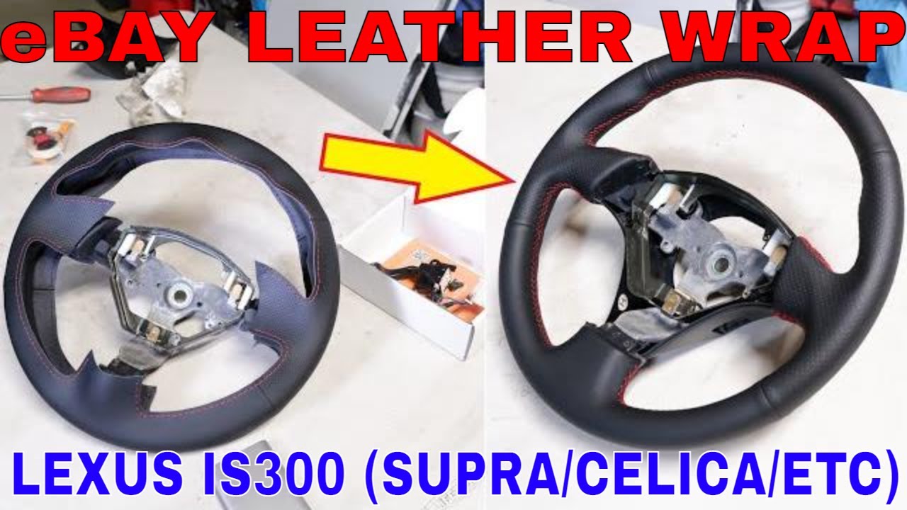 How to Wrap Lexus IS300 Manual Steering Wheel | Red Stitch Leather Wrap