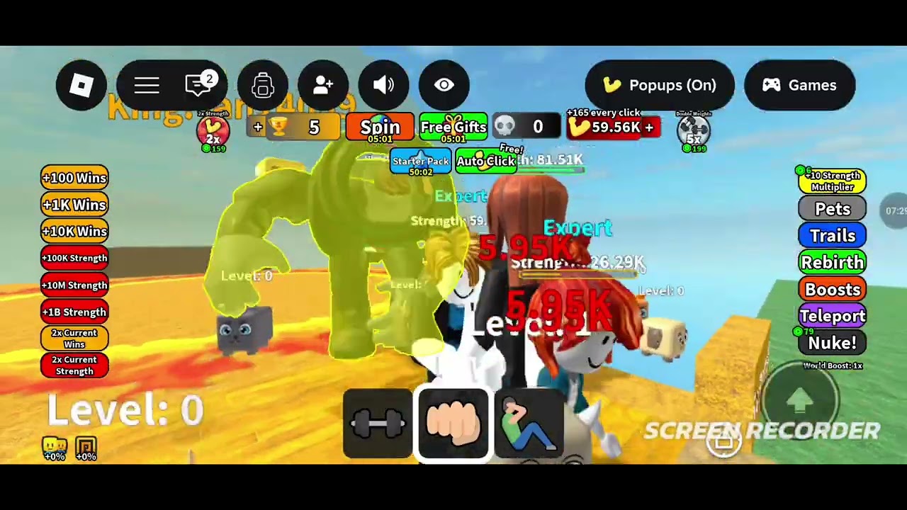 1 strength per click 