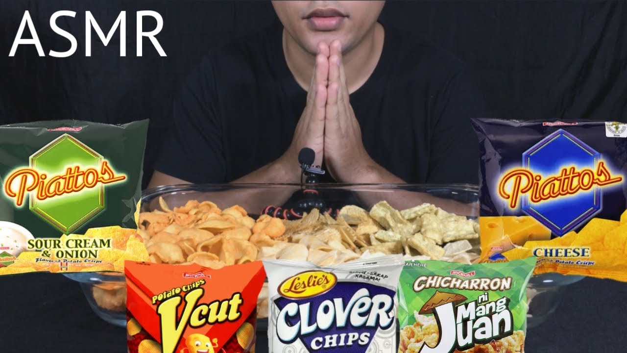 ASMR MUKBANG PIATTOS, V-CUT, CLOVER, AND MANG JUAN (NO TALKING) EATING SOUNDS