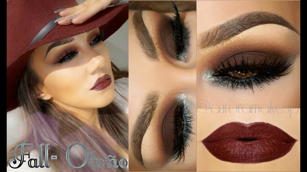 @auroramakeup -Look Marron y Gris (Maroon & Gray look)