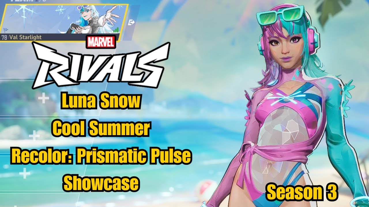 Luna Snow | Cool Summer Recolor: Prismatic Pulse Skin Showcase | Marvel Rivals Gameplay Season 3