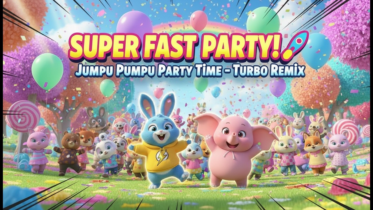 Jumpu Pumpu Party Time – Turbo Remix 🎉 | Hindi-English Kids Song