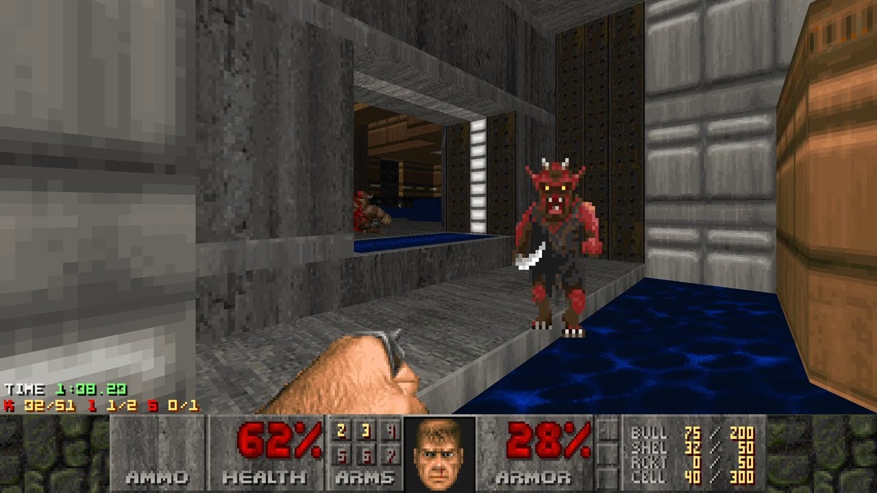 Doom 2 - Escape from the Blueberry Planet (Map 1: Entry): UV-Max (WAD Author: finnks13)