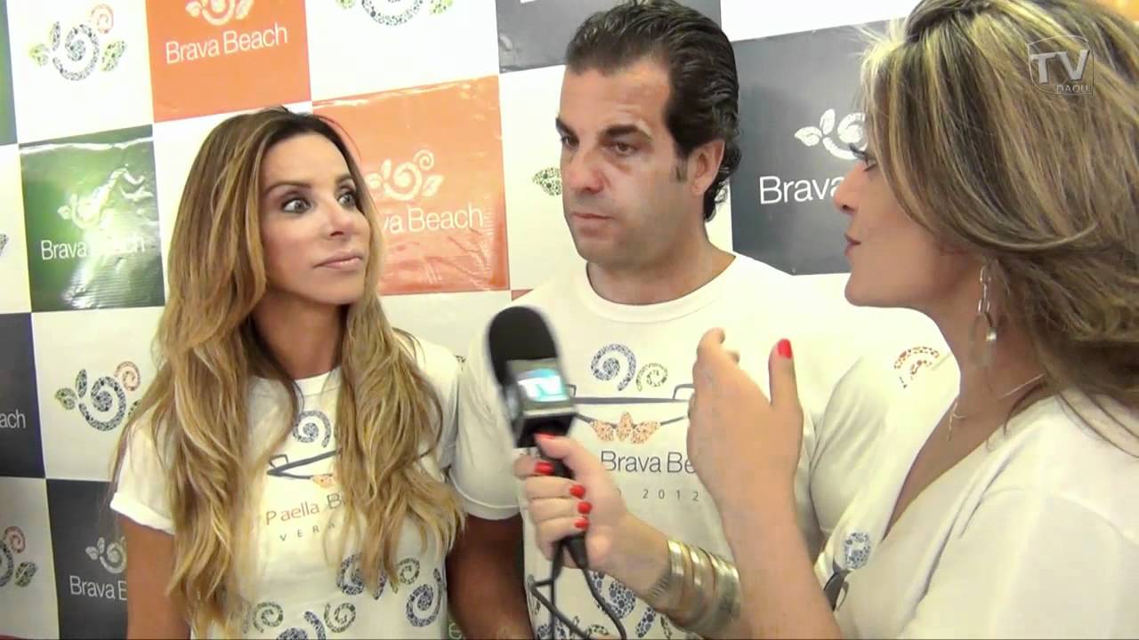 Álvaro Garnero e Cristiana Arcangeli no Brava Beach - TV DAQUI