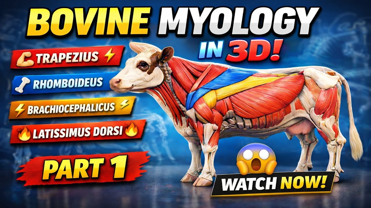 🔥 МИОЛОГИЯ КРС в 3D 🐄 | Трапеция | Ромбоидеус | Брахиоцефаликус | Широчайшая мышца спины