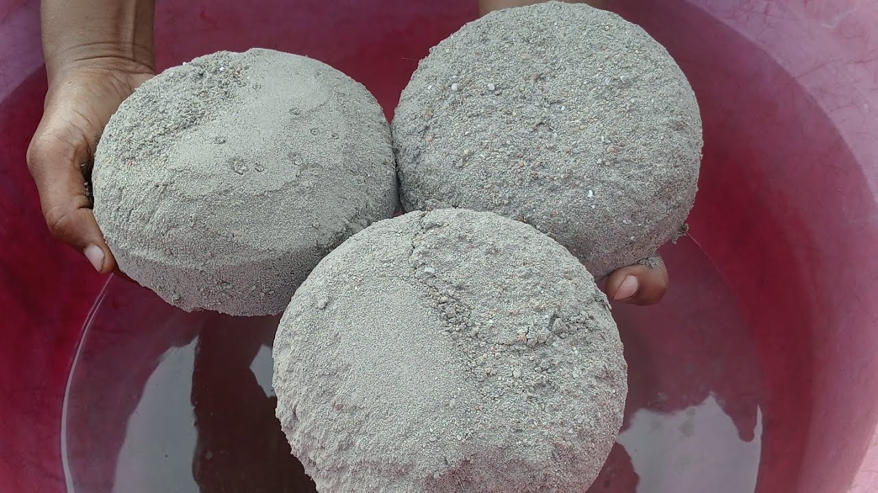 ASMR very soft sand dartmixd and pure cement silk crunchy less 💦 dipping crumble in 💦🌊💦🤤😋