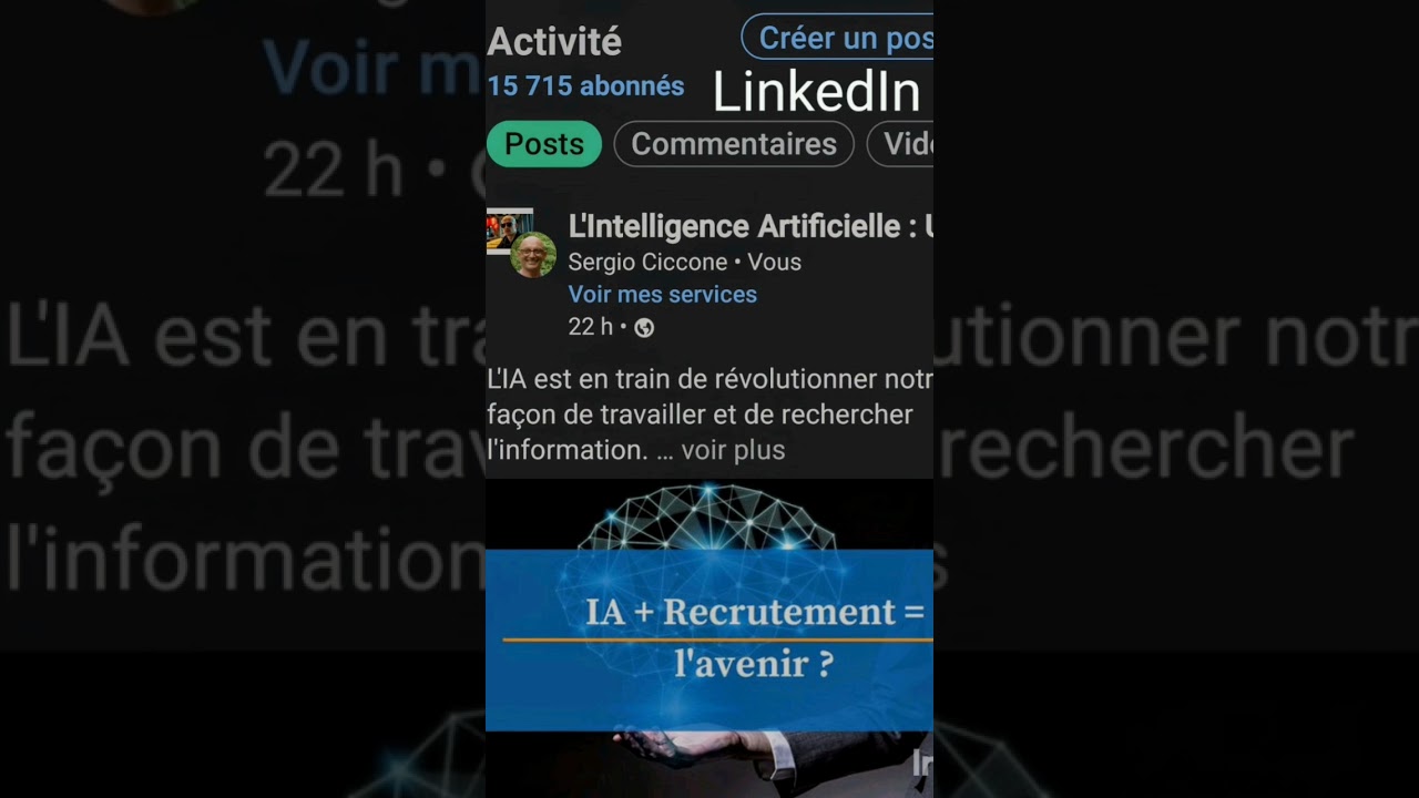 L'IA  r&eacute;volutionne notre fa&ccedil;on de travailler et de  s'informer. #cv #linkedin #profil #carri&egrave;re