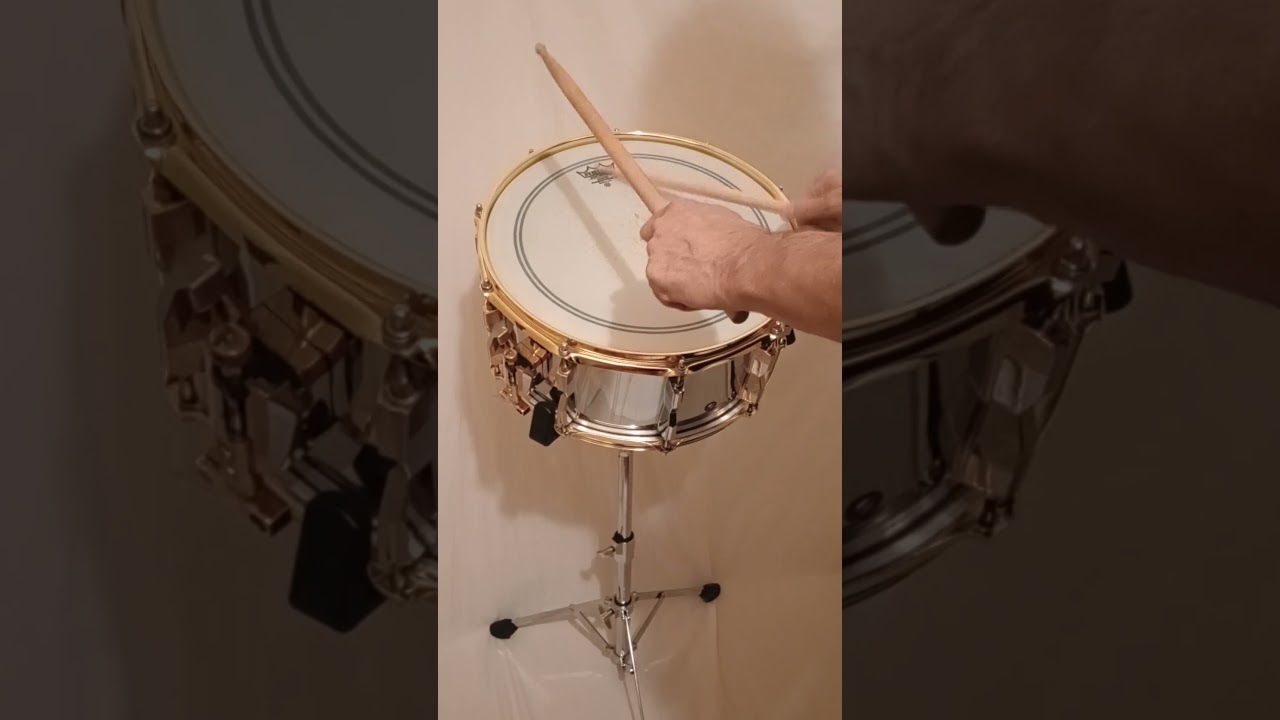 VINTAGE PEARL SESSION ELITE CHROME ON STEEL SNARE DRUM RARE SOUND SAMPLE!