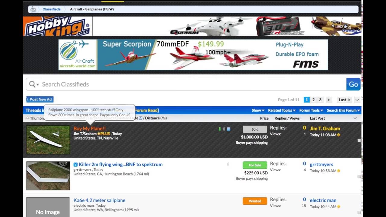 How to create a post in the RCGroups Classifieds section.