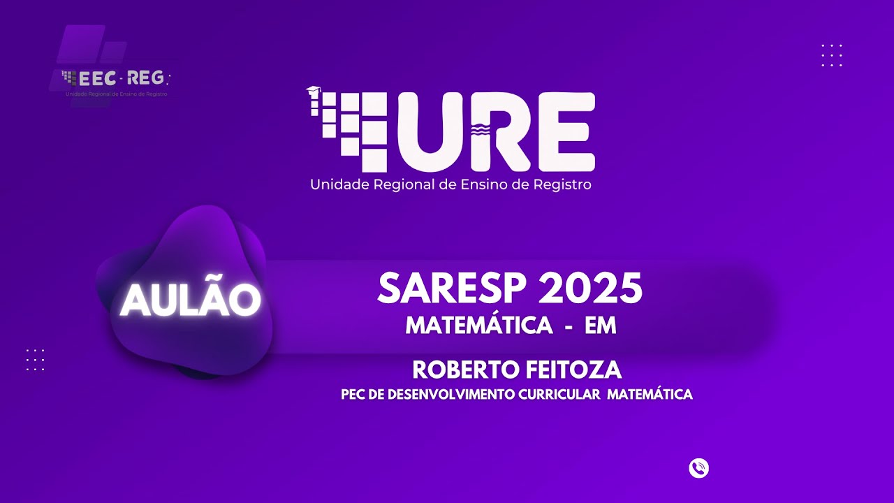 Aul&atilde;o de Matem&aacute;tica  Ensino M&eacute;dio  Prepara&ccedil;&atilde;o para o SARESP
