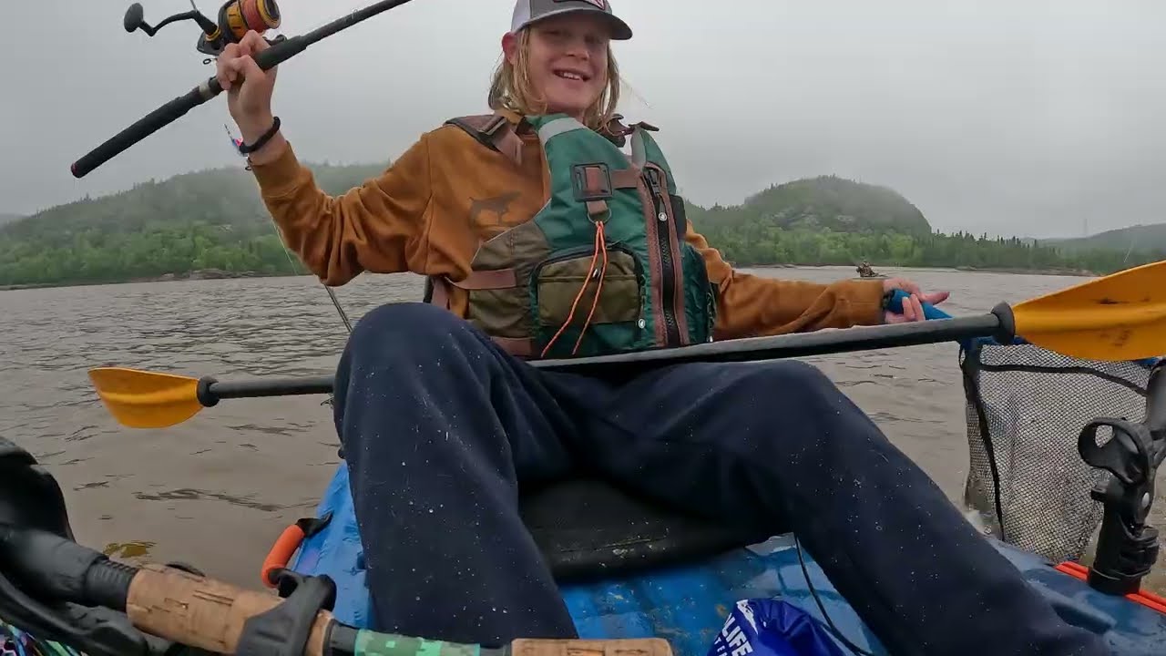 Kayak fishing for Lake Trout on Lake Superior