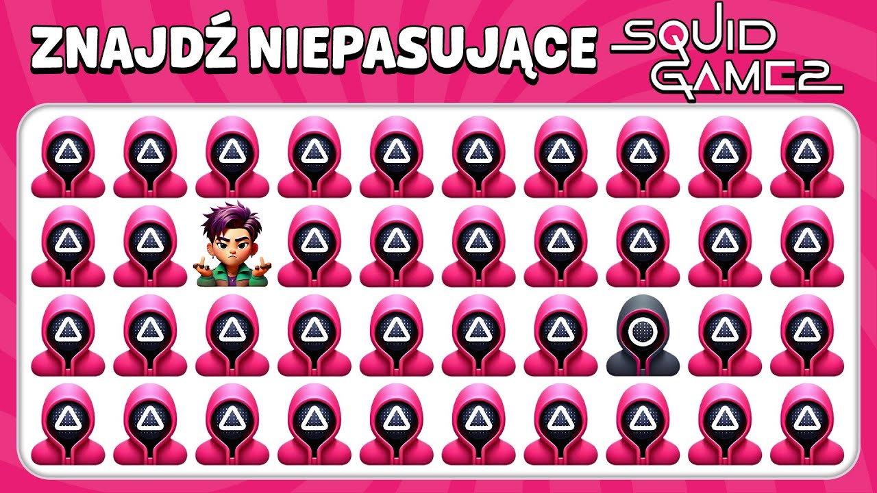 Znajdź Niepasujące Emoji - Edycja Gra Kałamarnica 2 🦑🎲🎮 | Quiz Pszczoła