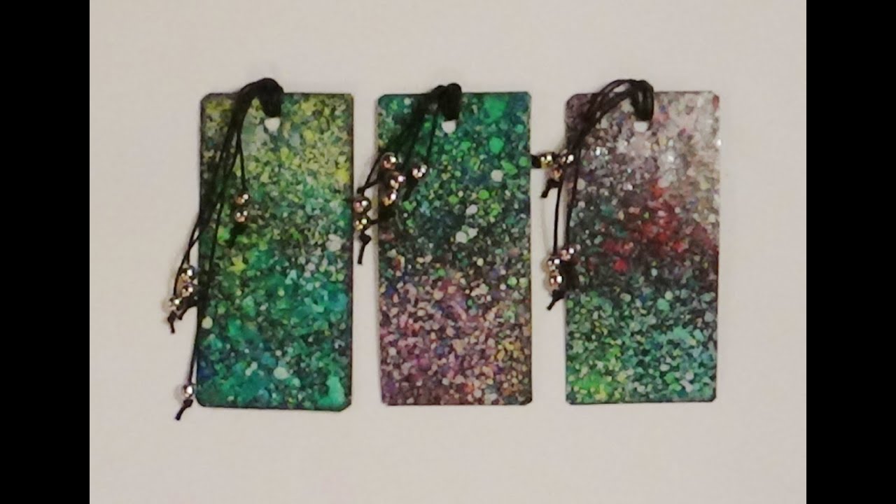 Bookmarks - Laminated Spattered Watercolour Bookmarks