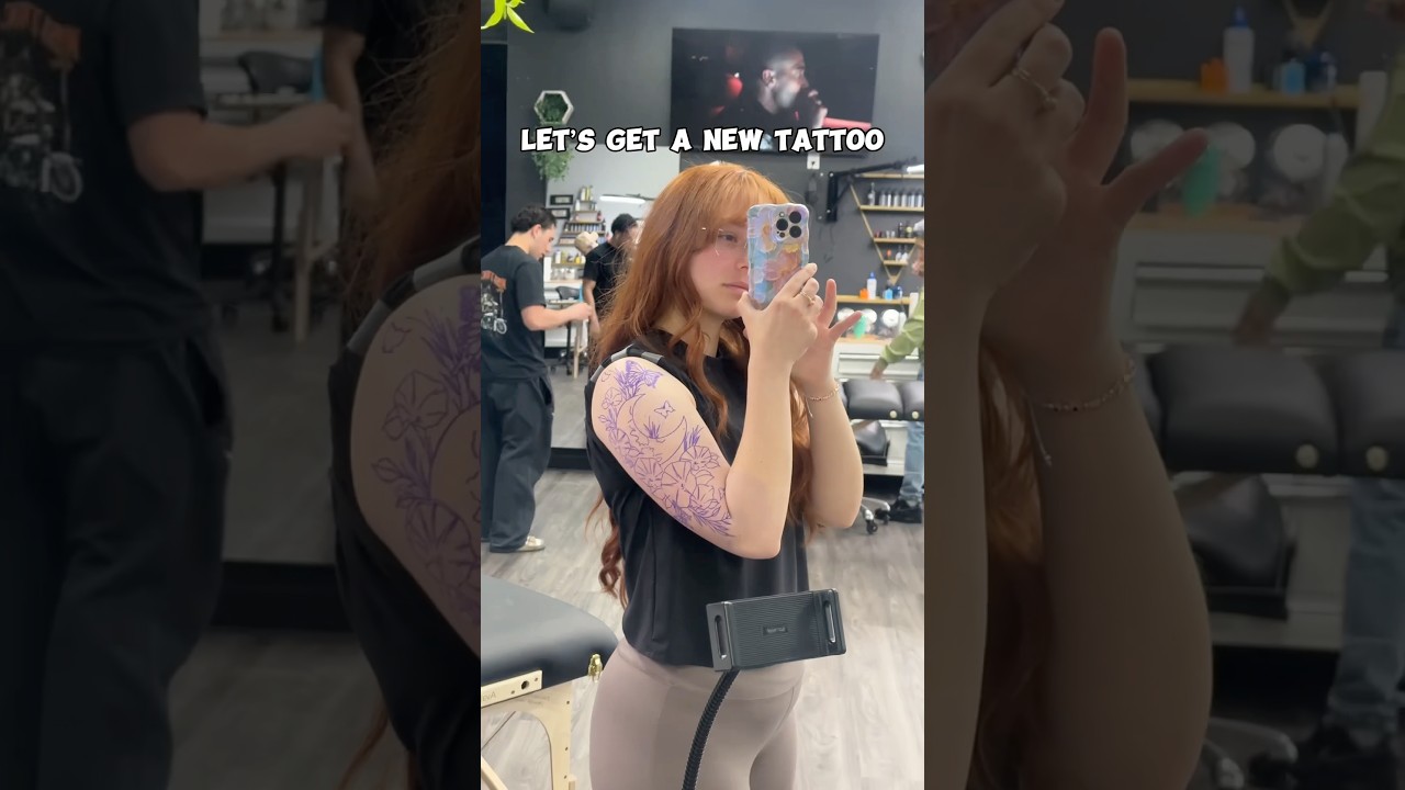Come with me to get a new tattoo!! 🩷 TRIGGER WARNING ⚠️ needles ! #tattoo #tattooart