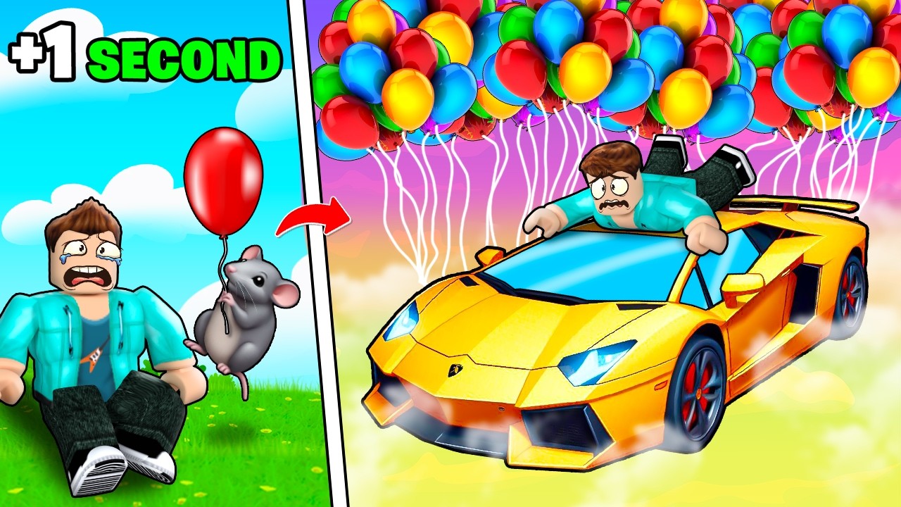 ROBLOX BUT WE GAIN +1 BALLOON EVERY SECOND..
