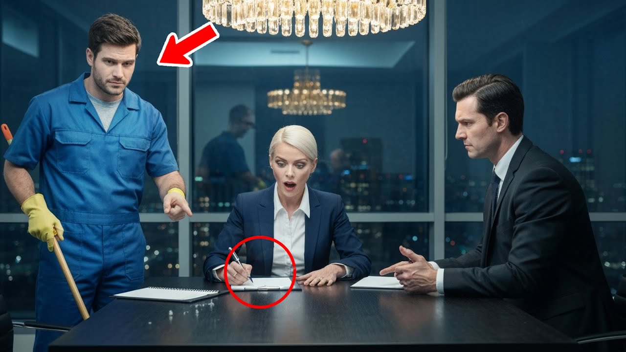 Single Dad Janitor Stops a $10B Merger With One Sentence — Until the CEO’s Next Words Froze the Room