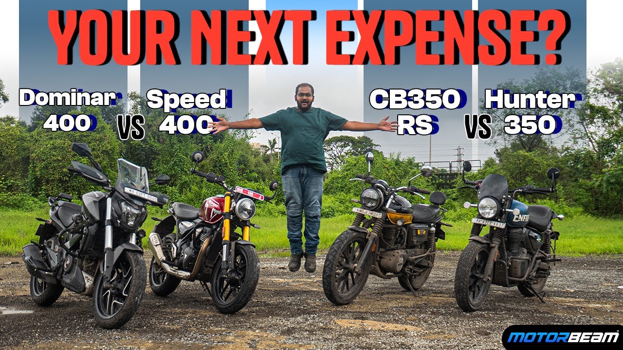 Triumph Speed 400 vs Honda CB350 RS vs Bajaj Dominar 400 vs Royal Enfield Hunter 350 | MotorBeam