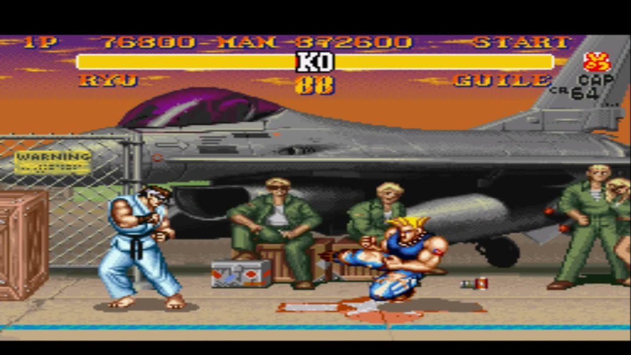 Street Fighter 2 Turbo - Ryu - (S.NES) - Level 8 - 1 Credit - 1 Button only  - No Magic - Mode Turbo