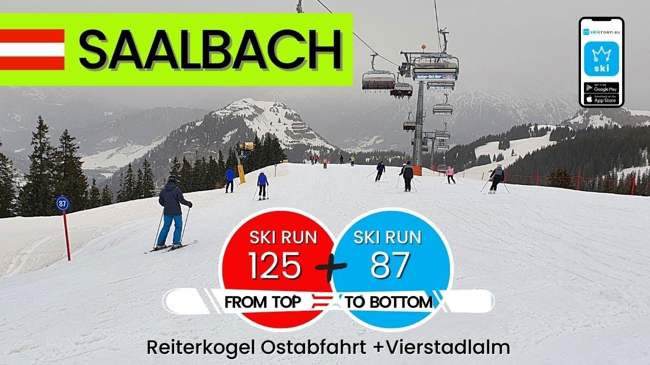 Saalbach Hinterglemm Austria / ski run 87+125, from top to bottom