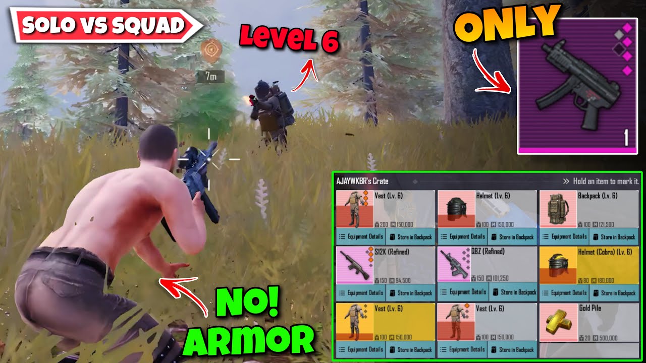 No Armor ❌ & Mp5k only Challenge In Arctic Base ✅ - Solo vs Squad 😎 | Pubg Metro Royale Chapter 18