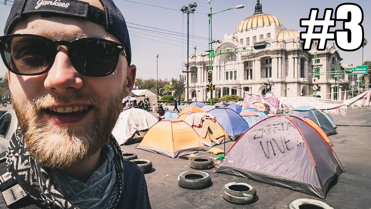 Namioty na środku ulicy i niebezpieczna sytuacja - Meksyk (Daily vlog Casha #3)