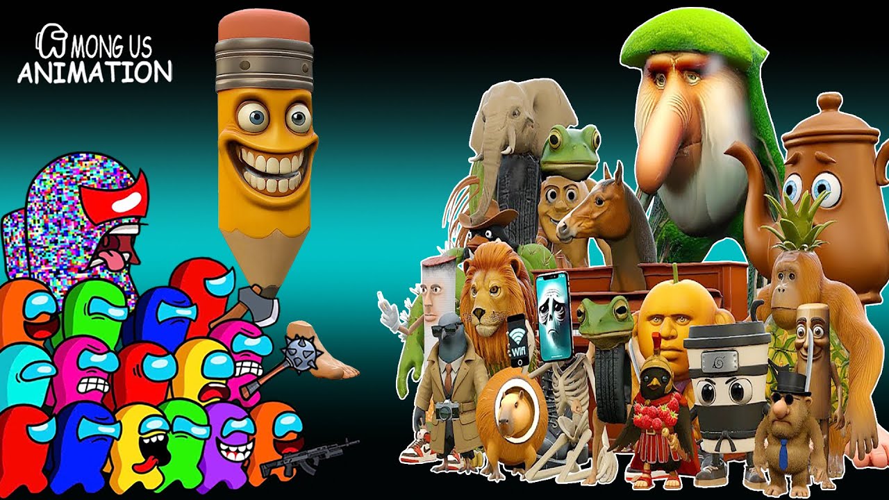 Among Us & PAKRAHMATMAMAT Vs. Top 100 Italian Brainrot Animals | Among Us Funny Animation