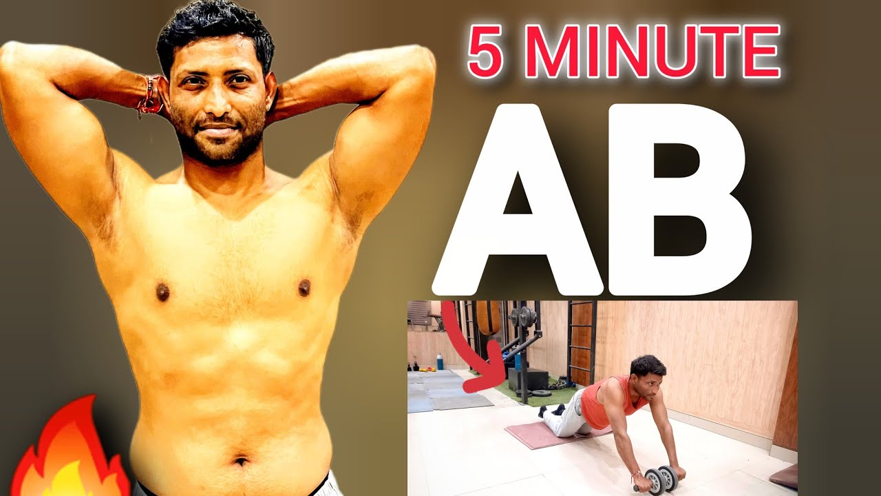 5 Minute Abs Wheel Workout at Home 🔥Flat Stomach & Strong Core (Beginner Friendly)
