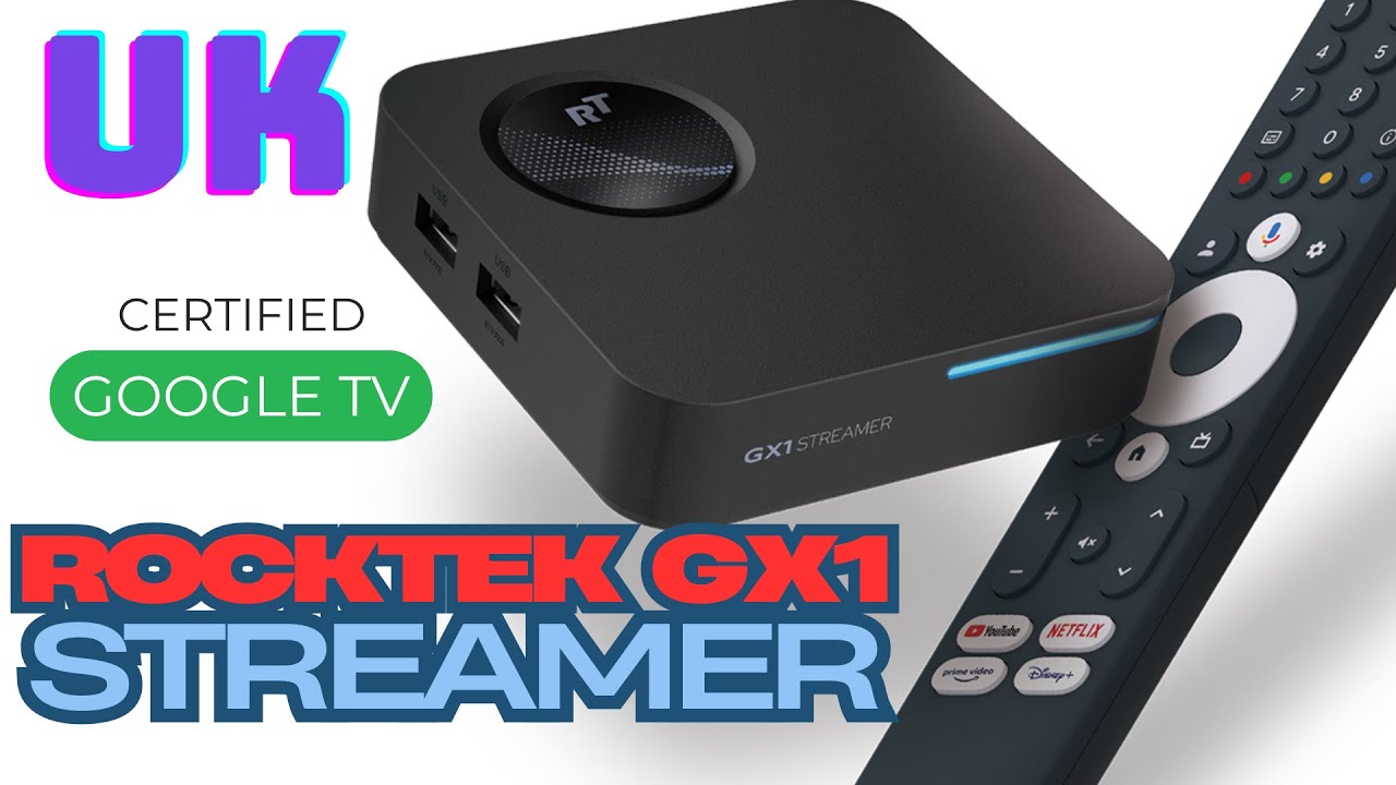 RockTek GX1 Streamer 4K Google TV 12 Certified, Realtek RTD1325, 4GB RAM, 32GB eMMC, WiFi 6, Dolby