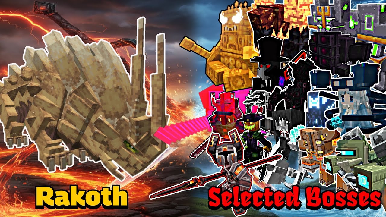 Rakoth VS Selected Bosses | Minecraft |Mobs Battle