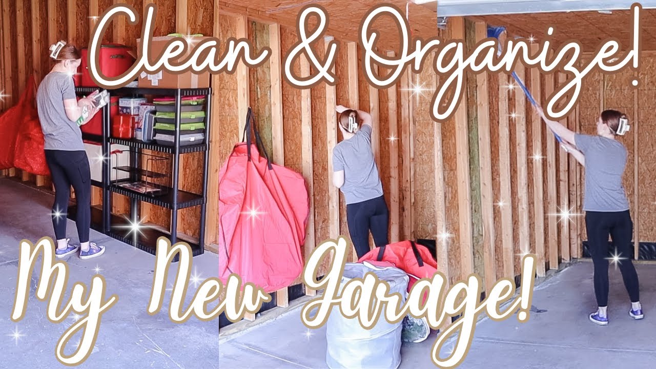 Cleaning and Organizing My New Garage! Cleaning, Spraying For Bugs and Organizing Seasonal Decor!