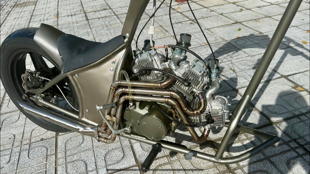 I make my own W3 engine, and my own motorcycle frame