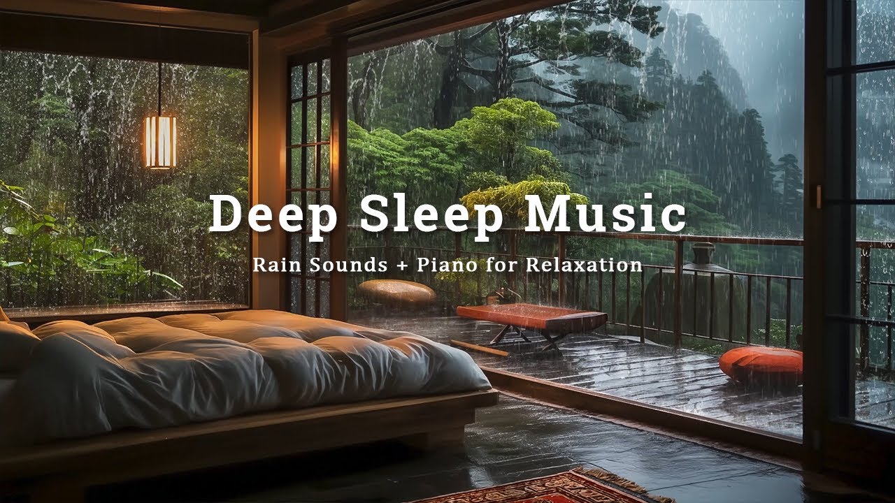 Soothing Rain Sounds with Healing Piano | Calming Sleep Music for Anxiety and Peaceful Rainy Day