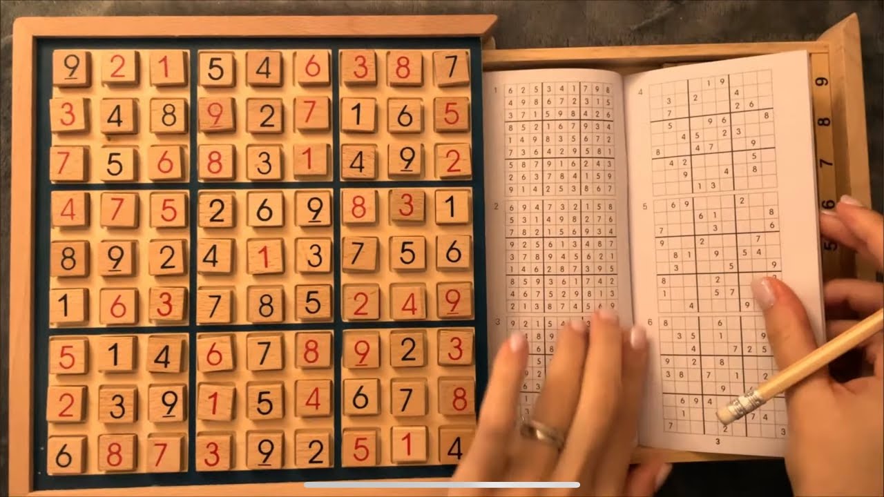 😴 ASMR - Wooden Blocks Sudoku (3)- Clicky Whispering