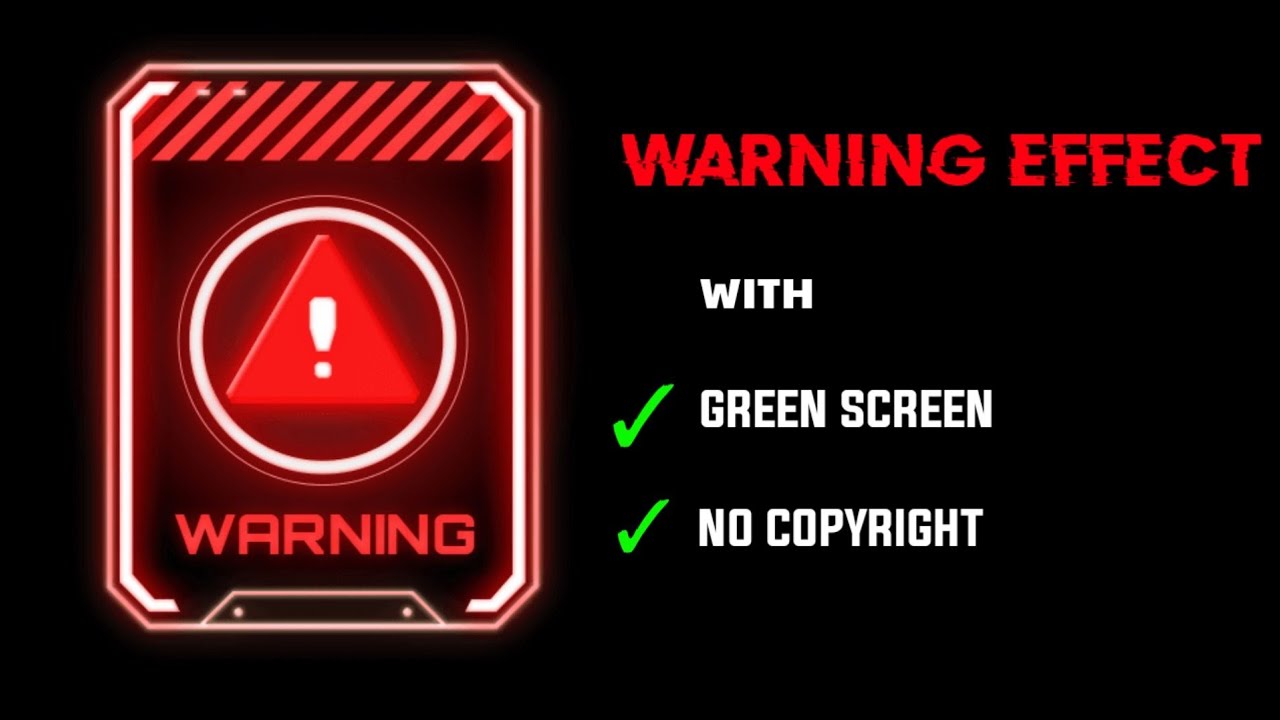 Danger Warning Alert Video With Green Screen And With Sound Effect