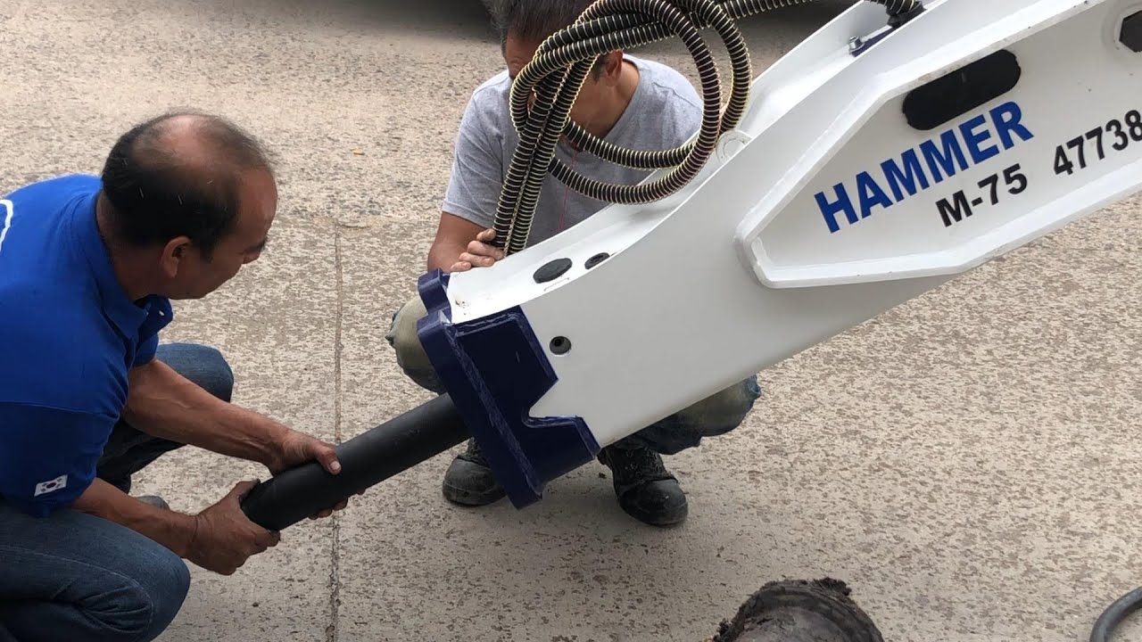 Como instalar o poner una pica de martillo hidráulico