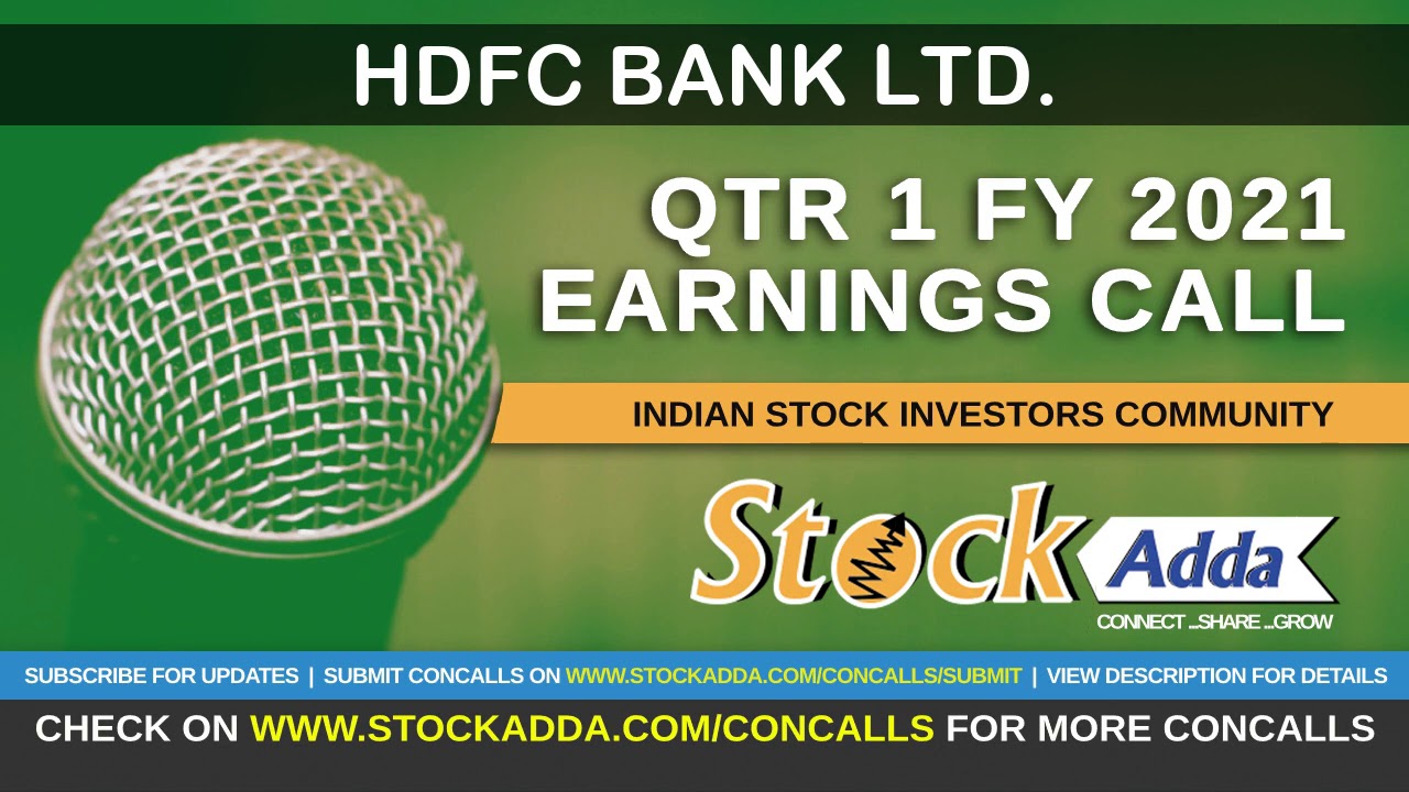 HDFC Bank Conference Call Qtr1 FY21