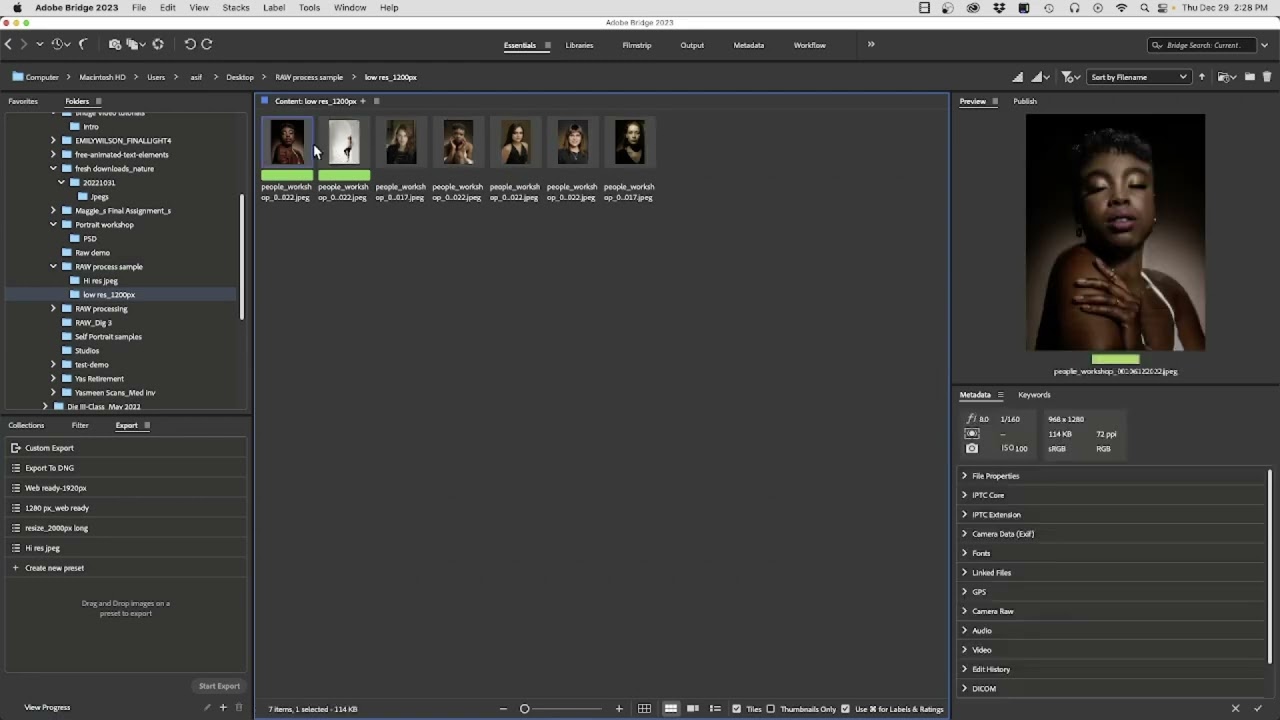Adobe Bridge workflows