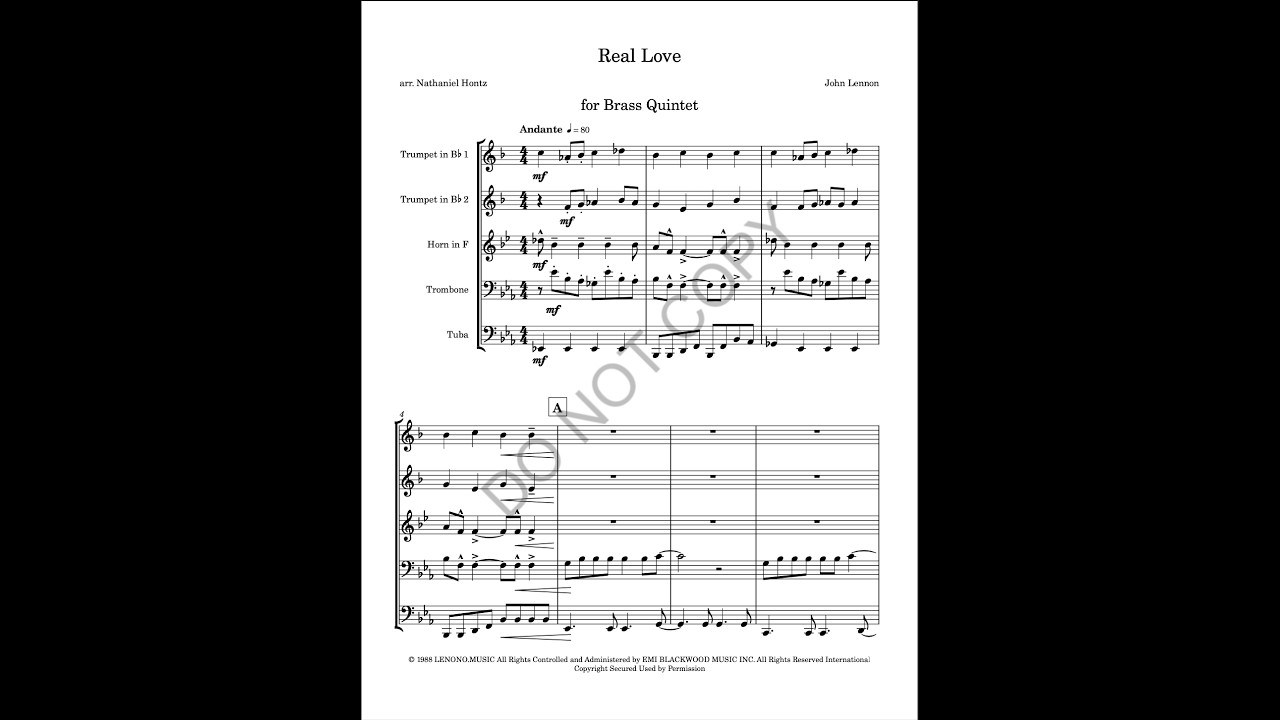 Real Love (John Lennon) for Brass Quintet