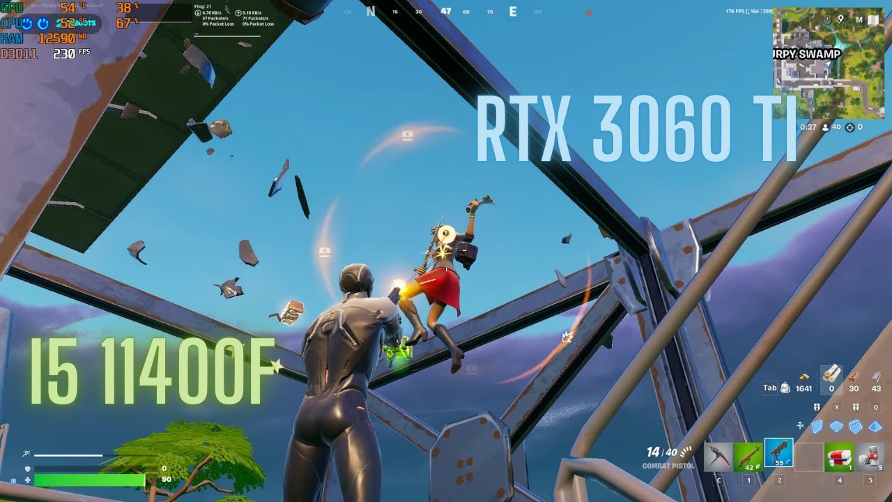 RTX 3060 ti + Intel i5 11400F Fortnite chapter 6 season 2 Reboot Royale gameplay| Performance mode