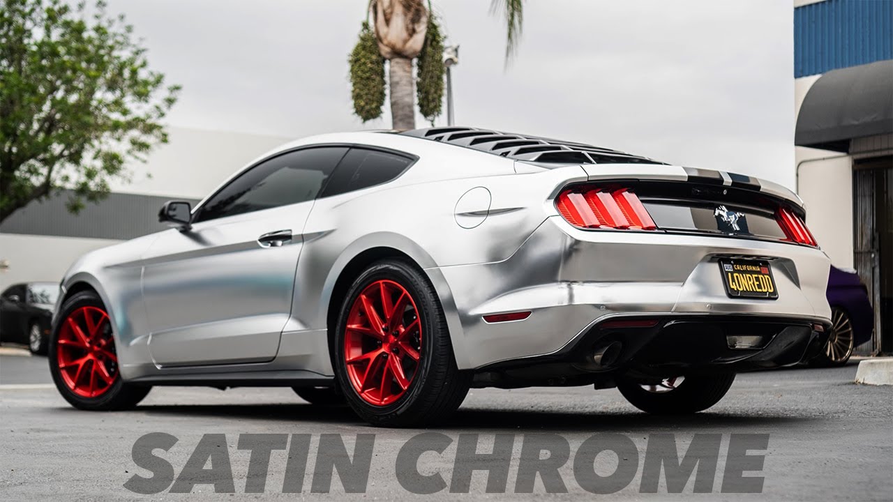 Vinyl Wrapping a FORD Mustang in Satin Chrome - The Hardest Vinyl Wrap Film To Work With EVER!