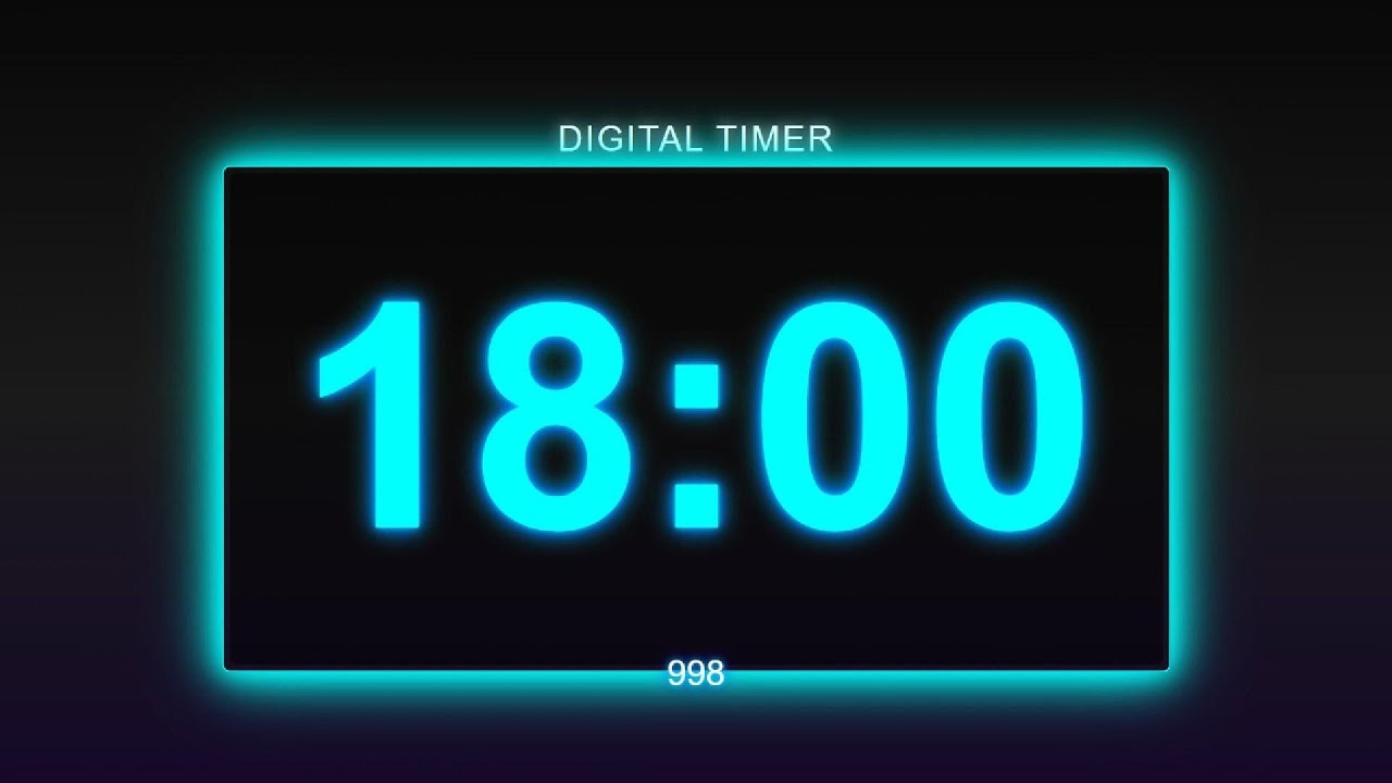 18 Minute Neon Digital Timer | Bright Countdown for Study, Focus, Workouts, and Productivity
