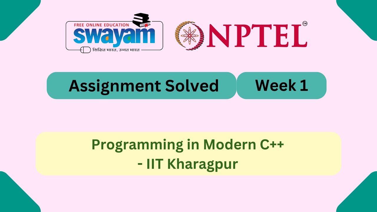 Programming in Modern C++ Week 1 | NPTEL ANSWERS 2026 #nptel2026 #myswayam #nptel #nptelexam