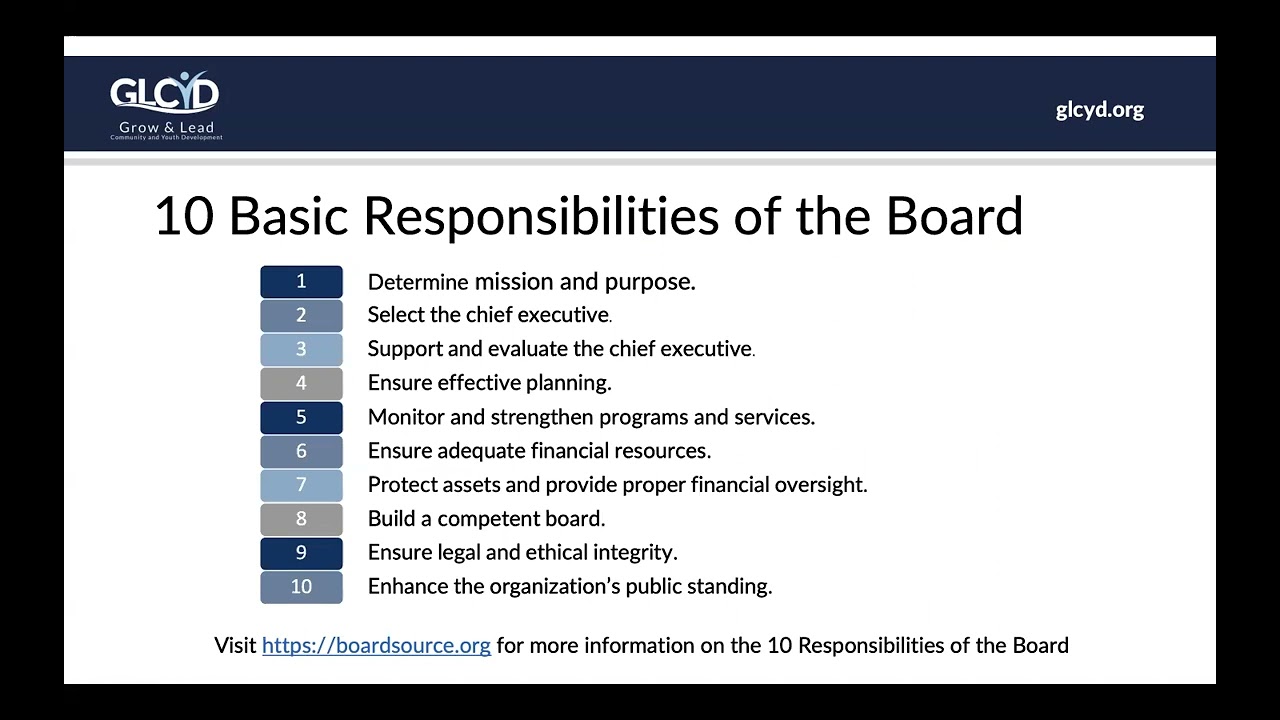 Basics of Board Service: An Overview of Board Member Roles and Responsibilities