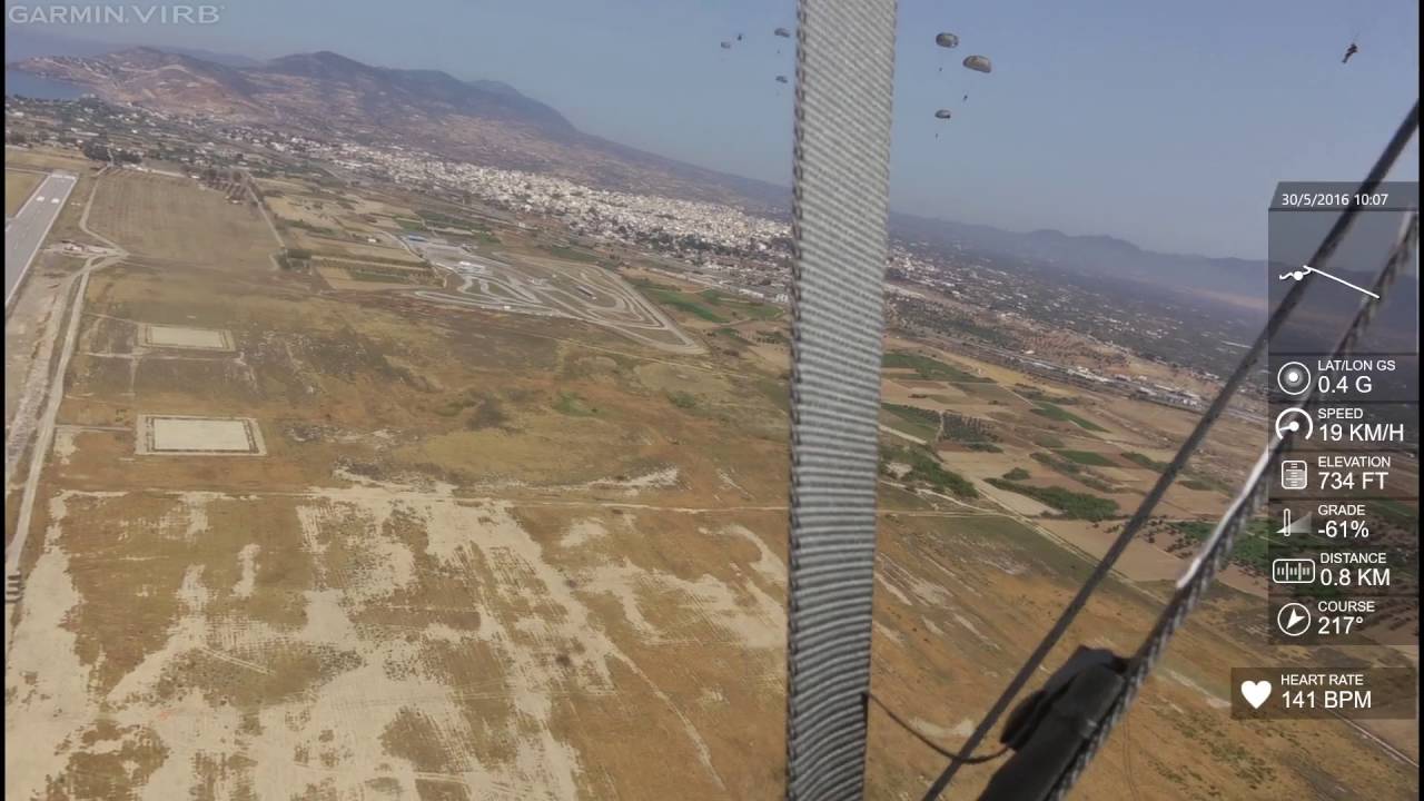 Chinook CH 47 parachute jump, Garmin VIRB ELITE.... GREECE!