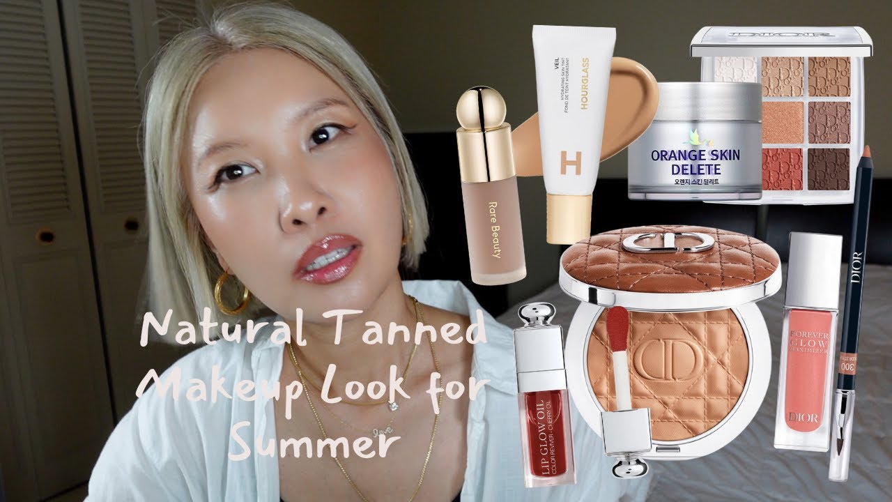 원치 않았던 태닝😅 강제 웜톤 메이크업 튜토리얼, 23호 이상 까만피부 주목! 건강미 넘치는 여름 파데프리! 미국 유행템으로 클린걸? 클린 40대 메이크업😆