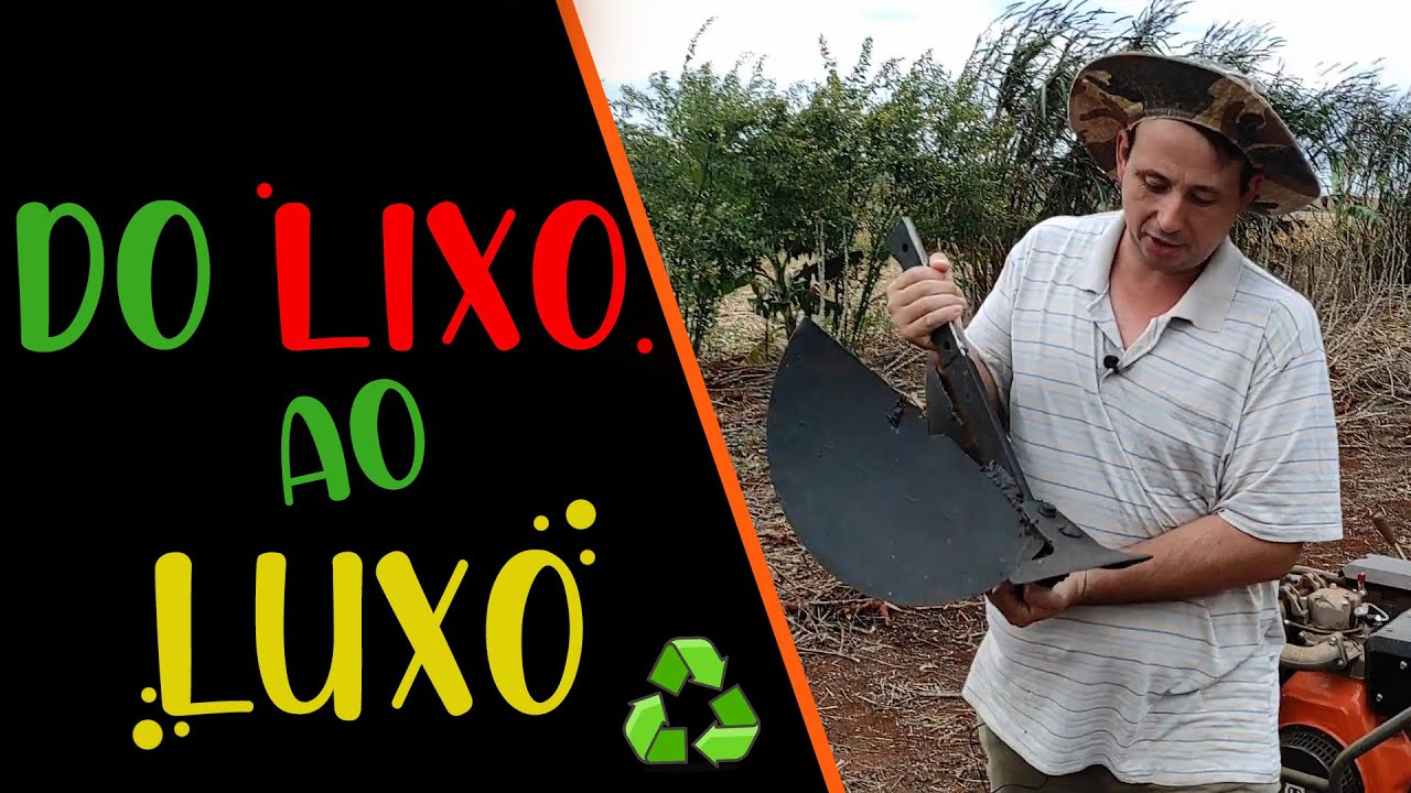 SULCADOR PARA TRATORITO FEITO DE FERRO-VELHO - Motocultivador HUSQVARNA a diesel.