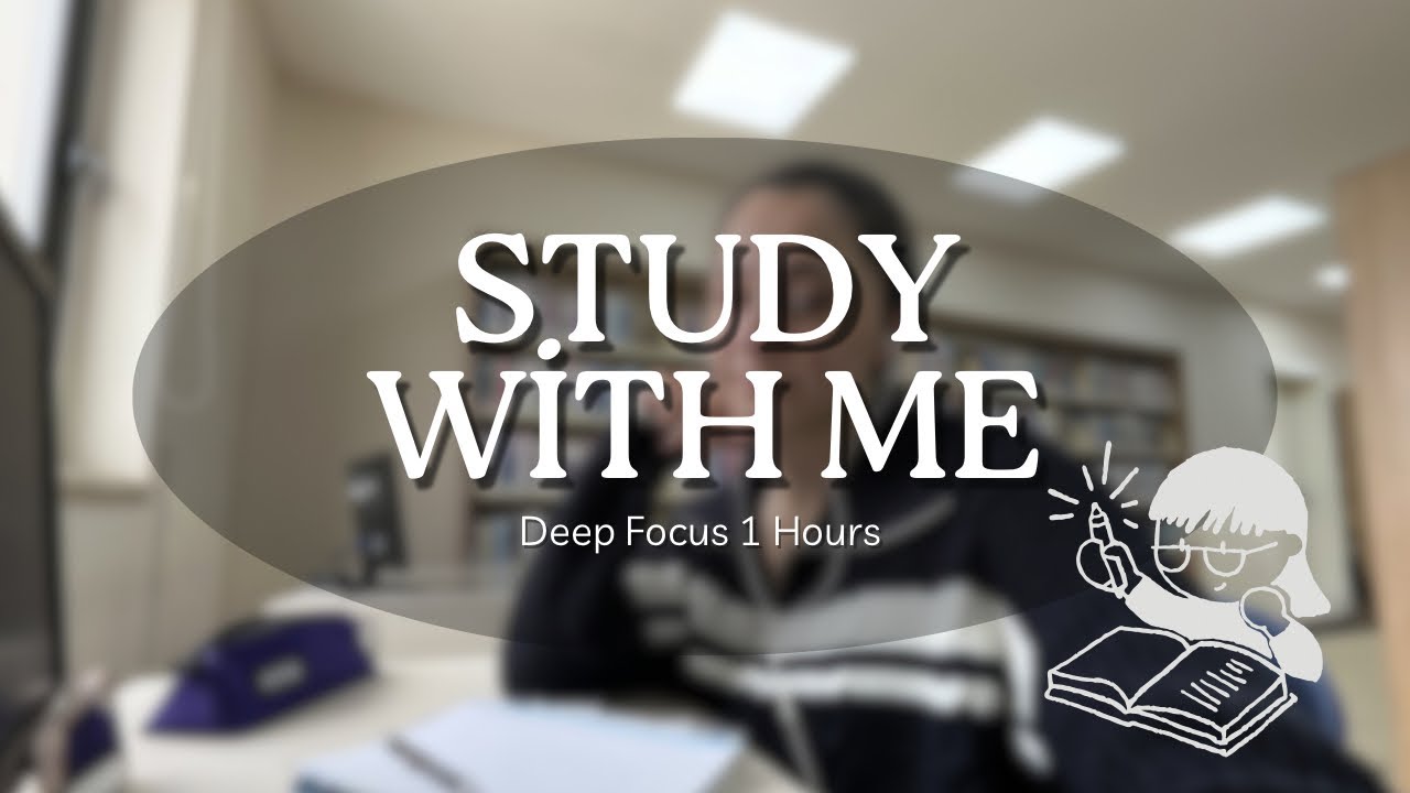 1 Hour Study With Me at the Library | Fireplace Sounds for Deep Focus 