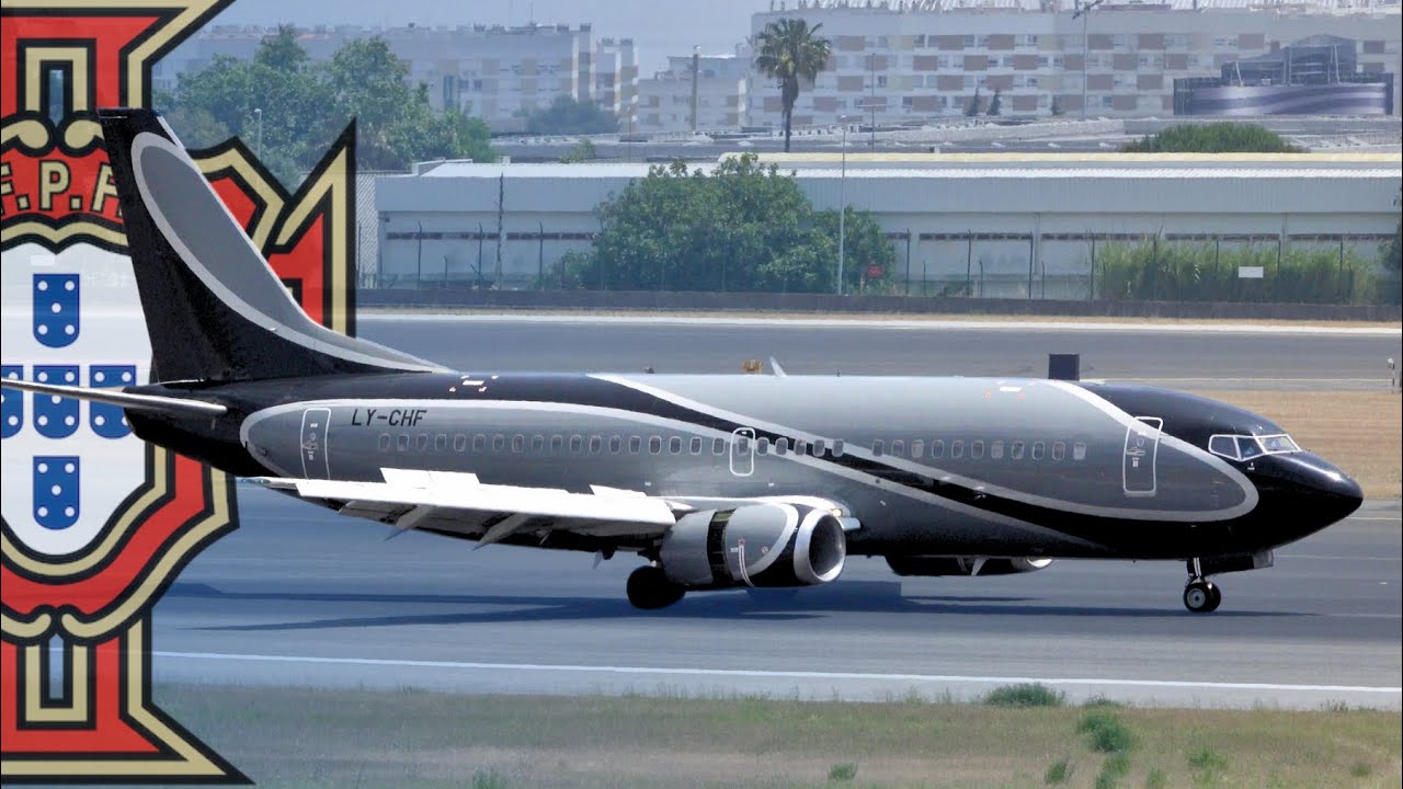Portugal National Team Landing at Lisbon Airport - KlasJet Boeing 737-300